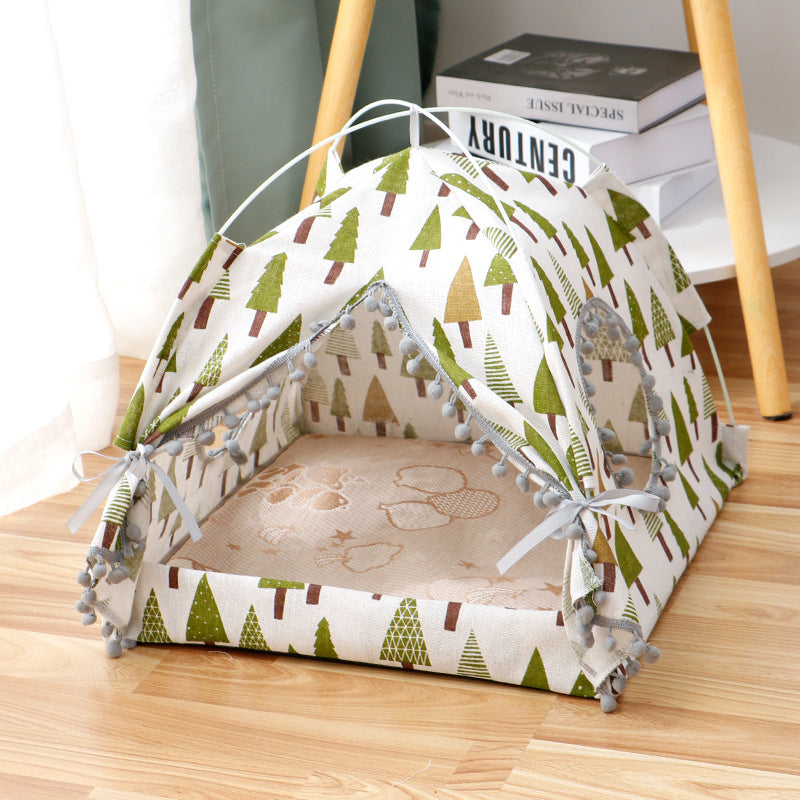 Pet Tent House Enclosed Pet Bed