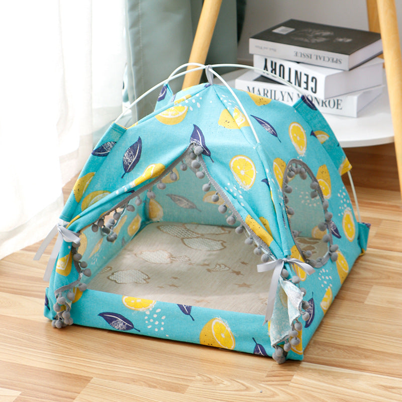 Pet Tent House Enclosed Pet Bed