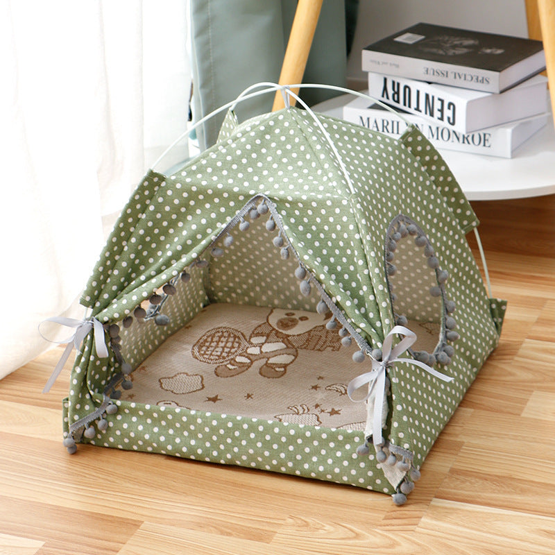 Pet Tent House Enclosed Pet Bed