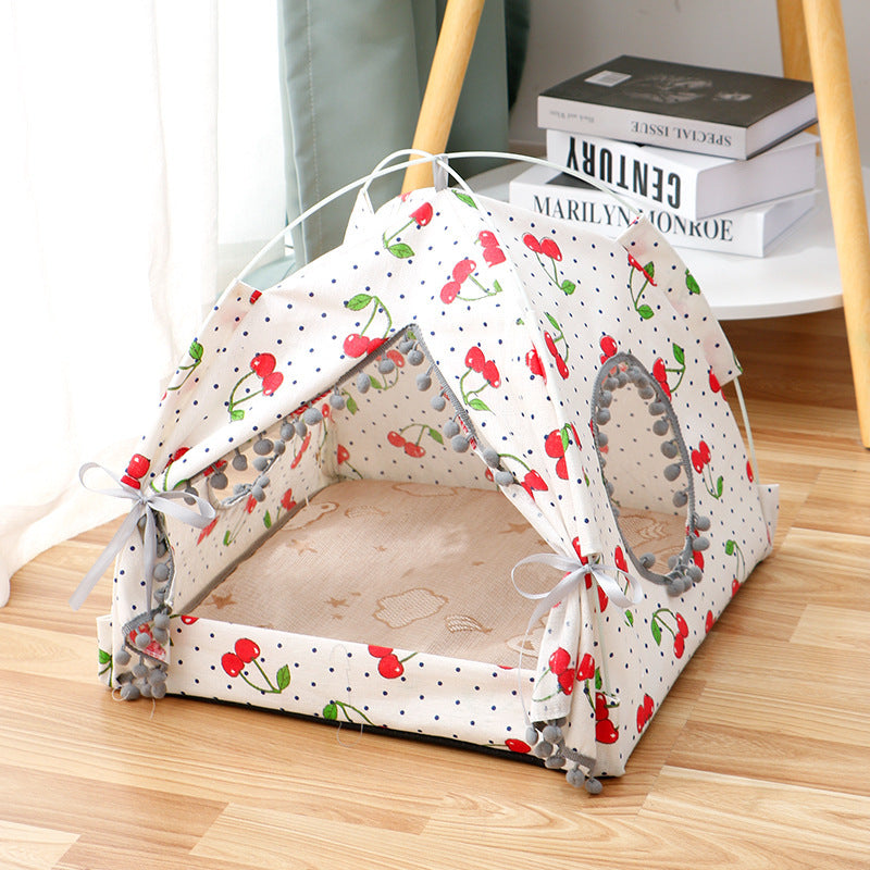 Pet Tent House Enclosed Pet Bed