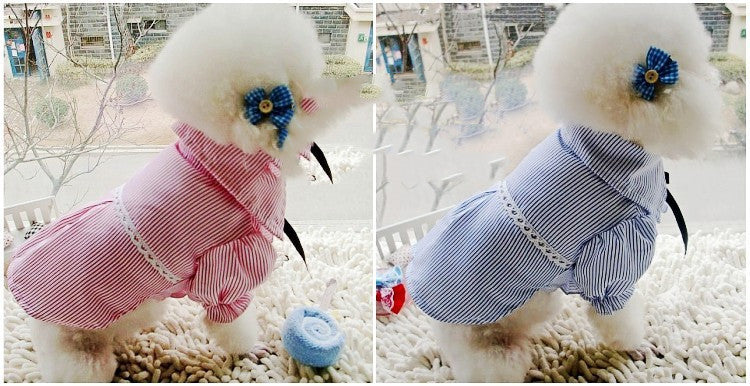 Bubble Sleeve Bow Tie Pet Shirt Pet Clothes